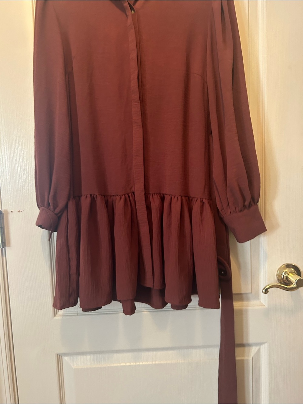Circular-Belt Textured Mini Dress - Picture 2 of 9